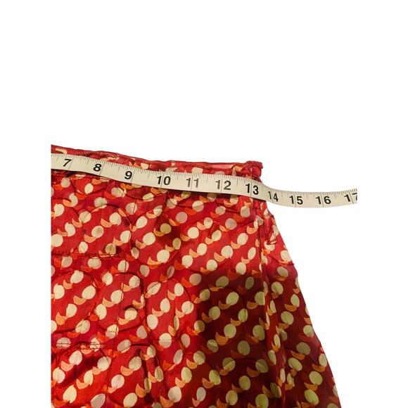 NWT Tory Burch Womens Silk Midi Pleated Skirt Inner Lining Side Zip Red Size 4 - Picture 7 of 10